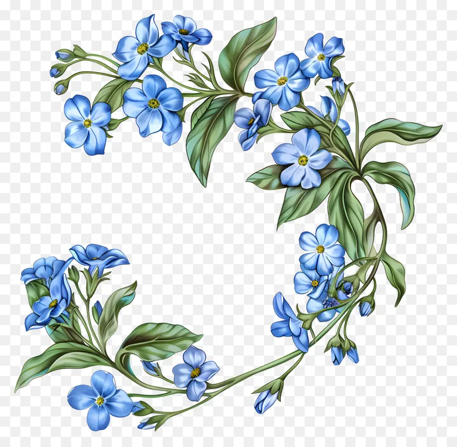 Bunga Bunga Biru，Forget Me Not Bunga PNG