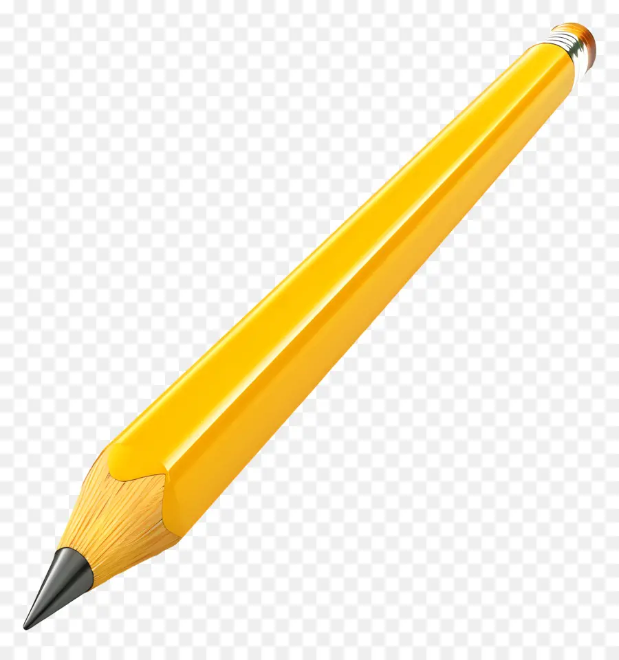 Pensil 3d，Pensil Kuning PNG