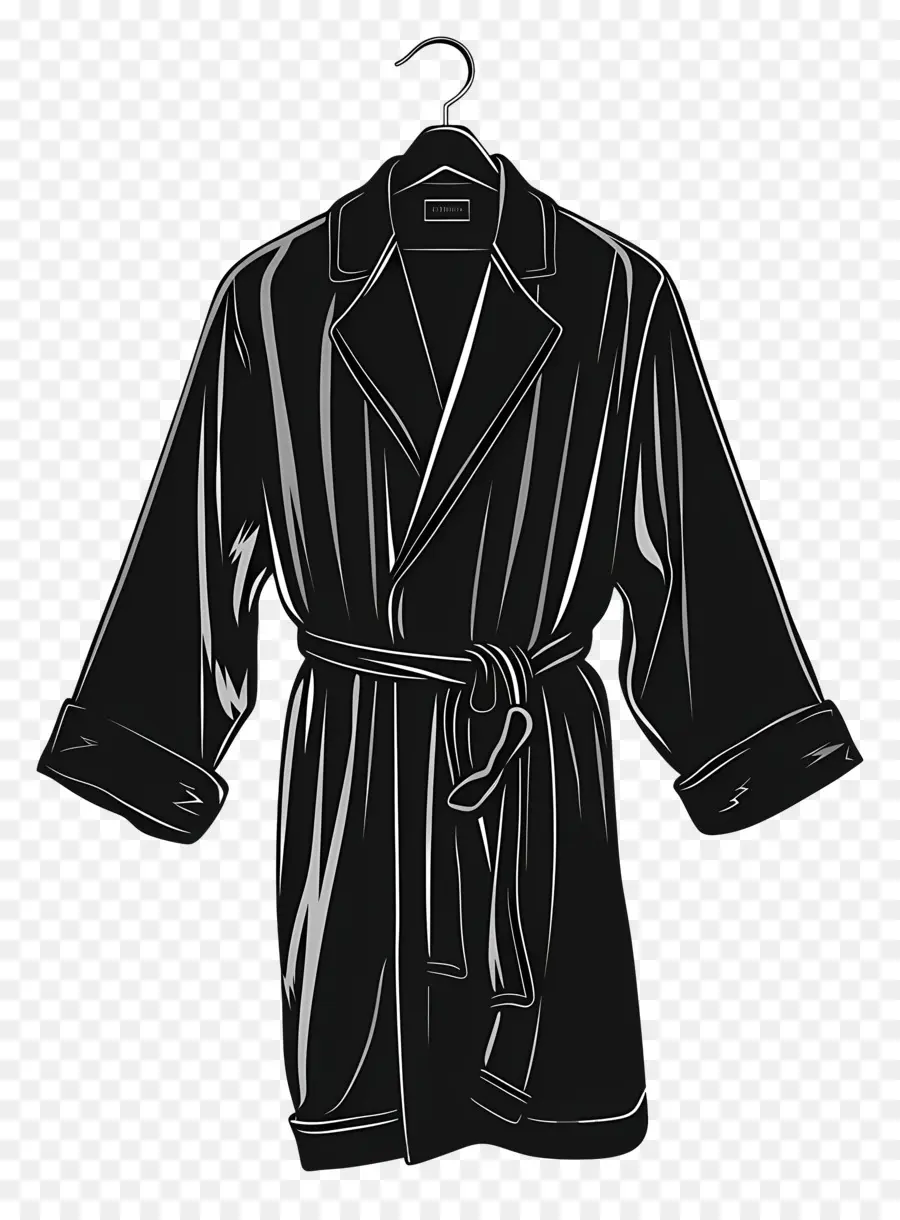 Jubah Mandi Di Gantungan，Hitam Dan Putih Gambar PNG