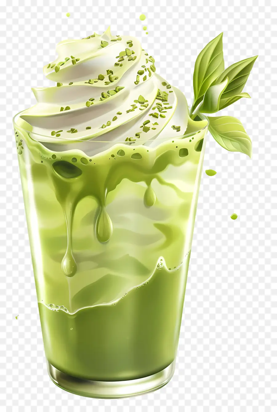 Minum Matcha，Teh Hijau Latte PNG