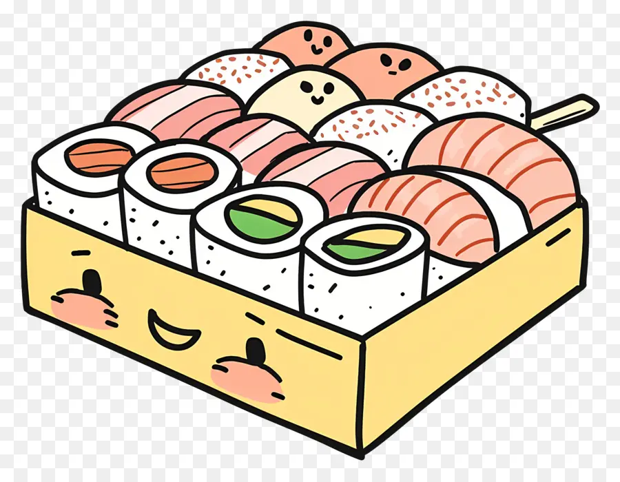 Kotak Dengan Sushi，Sushi PNG