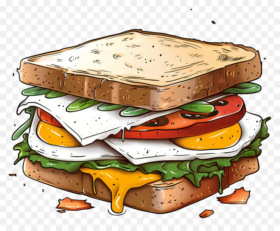 Sandwich Telur，Bacon Sandwich PNG