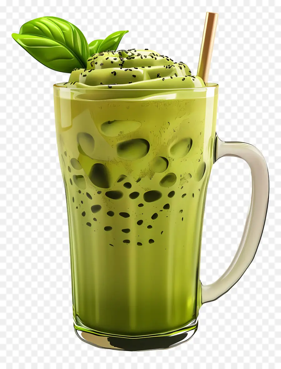 Minum Matcha，Smoothie Hijau PNG