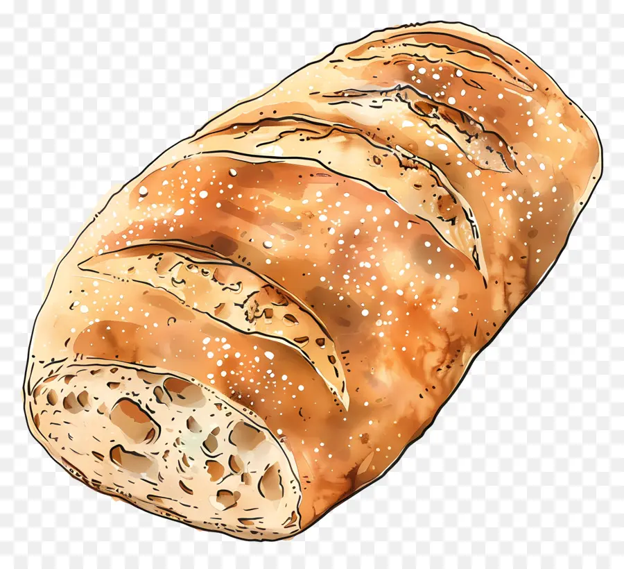 Ciabatta，Lukisan Cat Air PNG