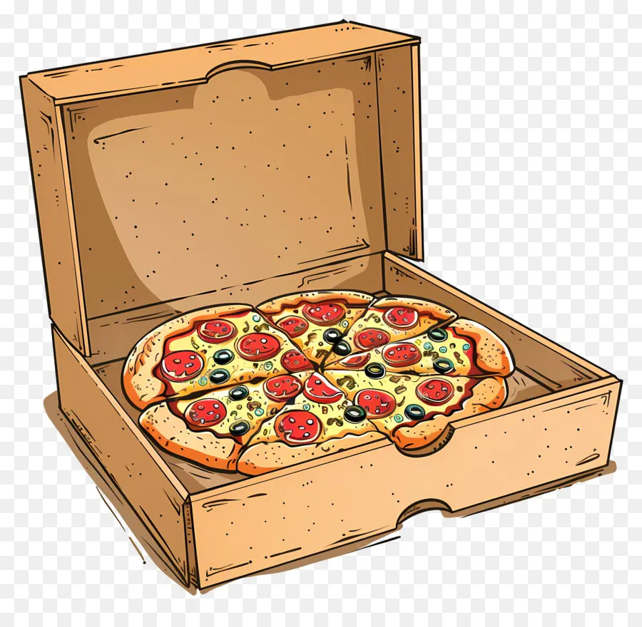 Kotak Dengan Pizza，Kotak Pizza PNG