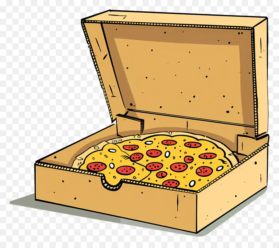 Kotak Dengan Pizza，Pizza PNG