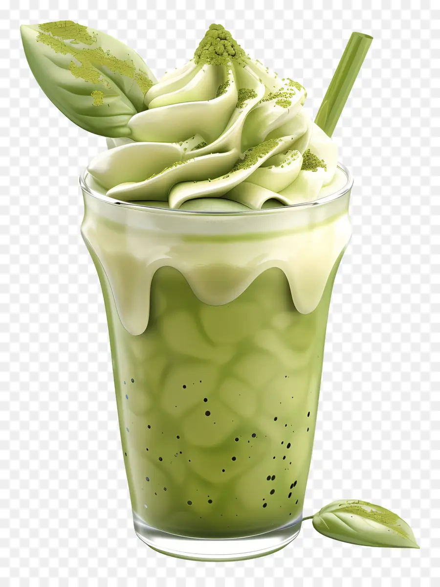 Minum Matcha，Matcha Latte PNG