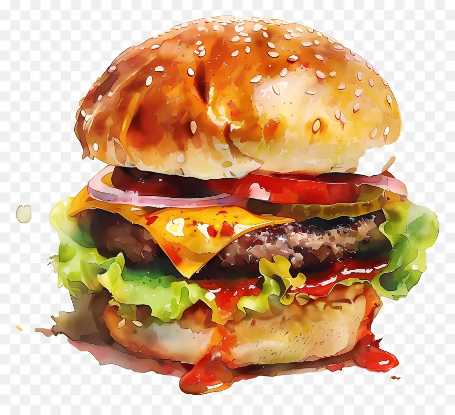 Hamburger，Burger Keju PNG