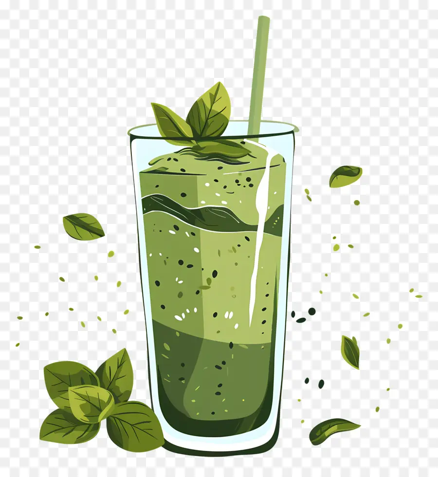 Matcha Smoothie，Smoothie Hijau PNG