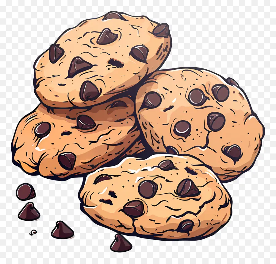 Chocolate Chip Cookie，Dipanggang PNG