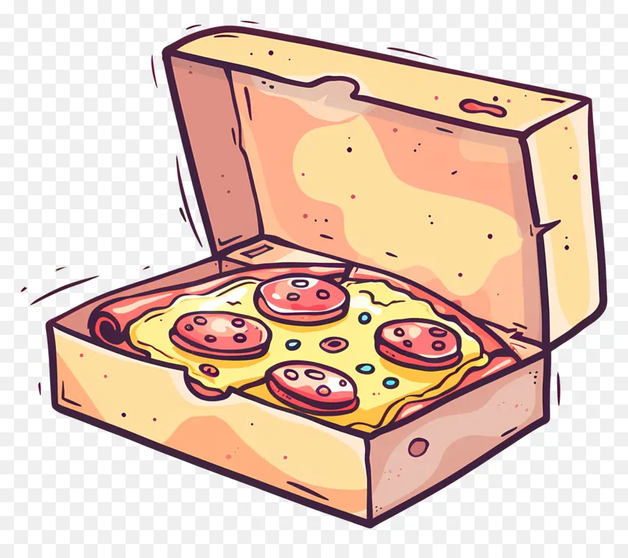 Kotak Dengan Pizza，Pizza PNG