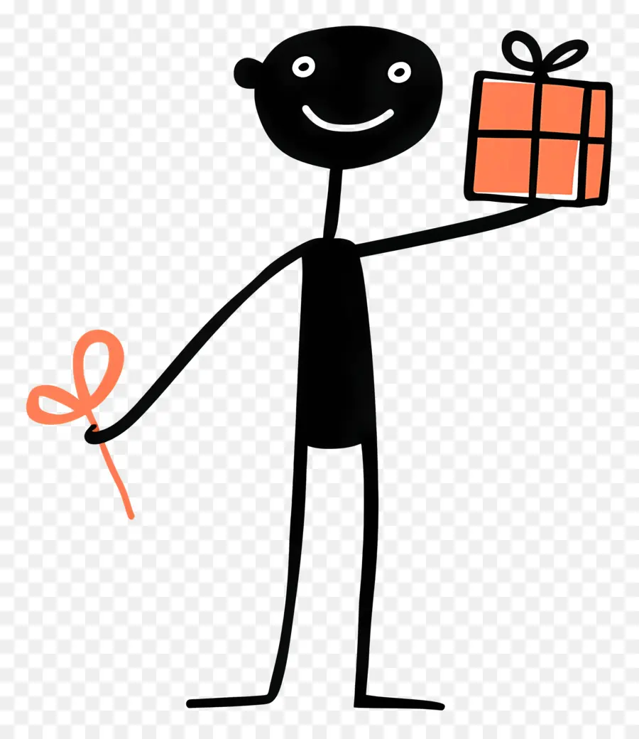 Stickman Dengan Kotak Hadiah，Ulang Tahun PNG