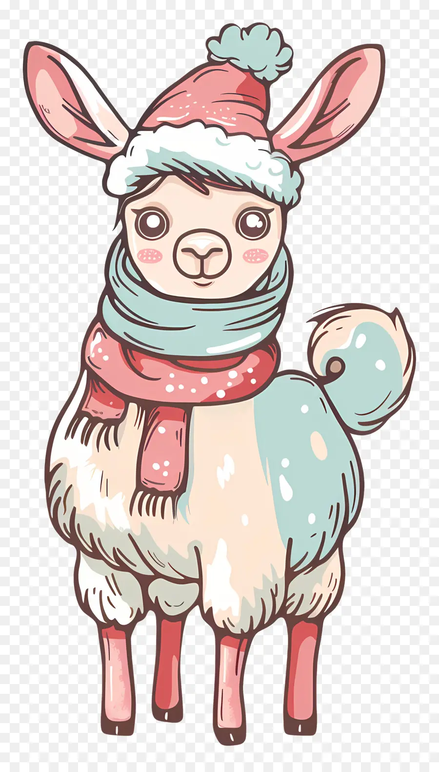 Natal Llama，Kartun Llama PNG