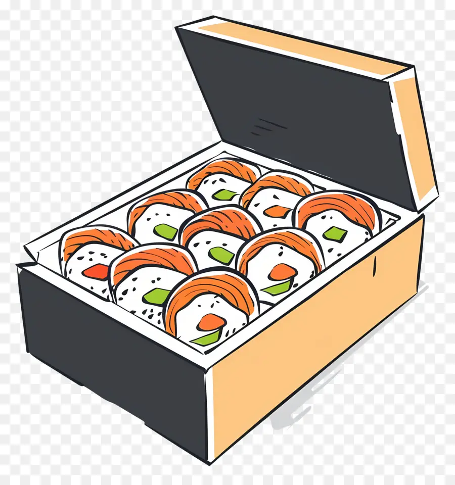 Kotak Dengan Sushi，Sushi PNG