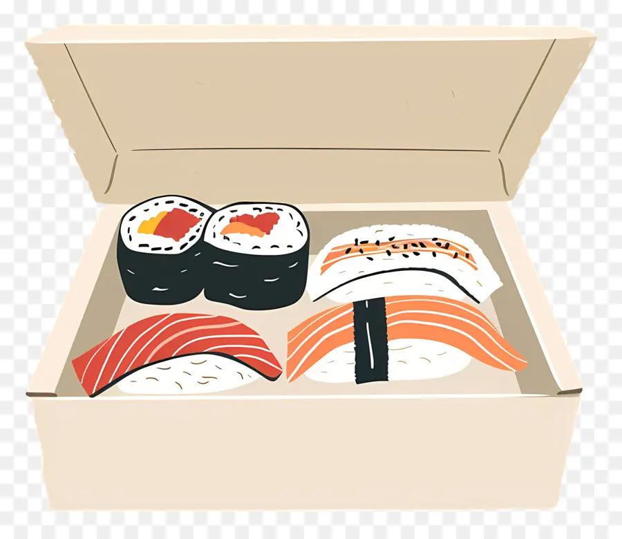 Kotak Dengan Sushi，Sushi PNG