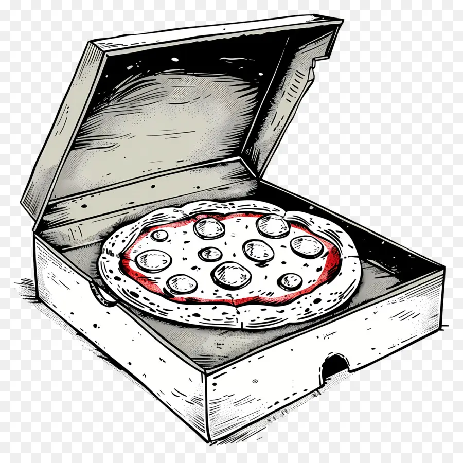 Kotak Dengan Pizza，Pizza PNG