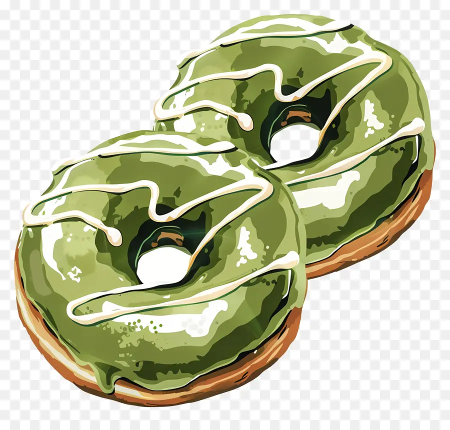 Donat Matcha，Donat Glazed Hijau PNG