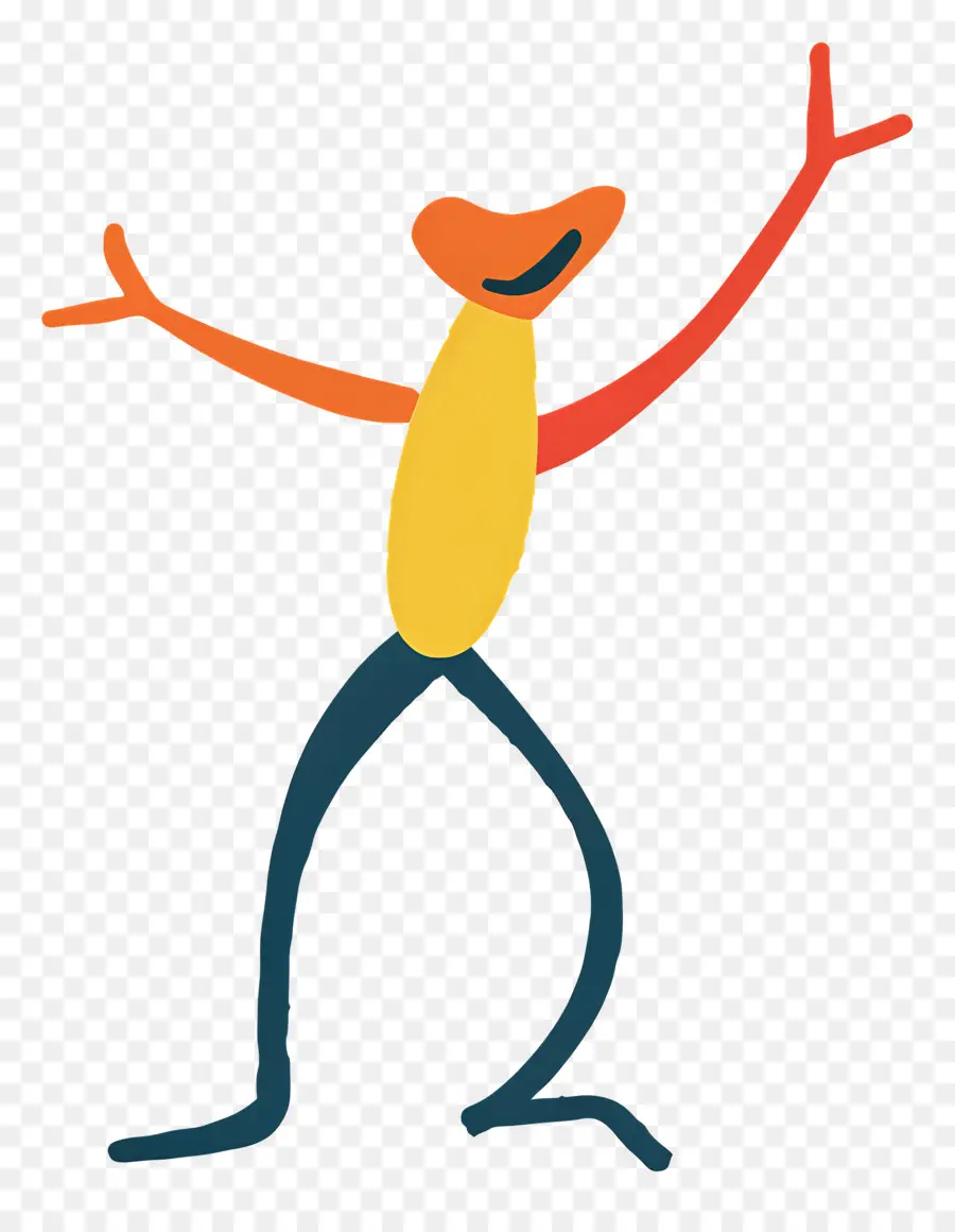 Menari Stickman，Kartun Katak PNG