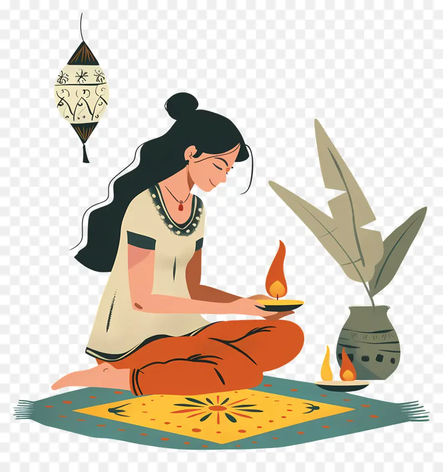 Gadis Membuat Rangoli，Meditasi PNG