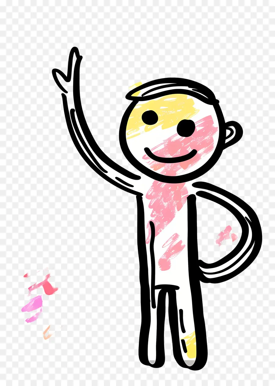 Stickman Saluting，Kuas Cat PNG