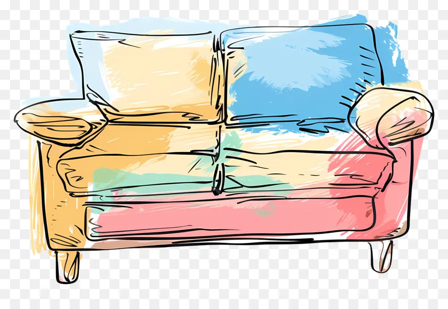 Sofa，Bantal Berwarna  Warni PNG