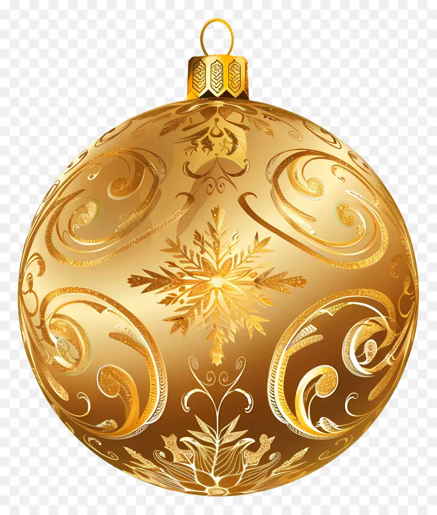 Ornamen Natal Emas，Ornamen Emas PNG