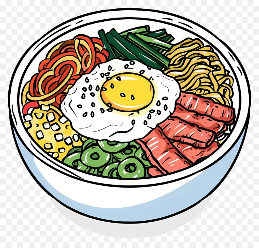 Korea Bibimbap，Mie PNG