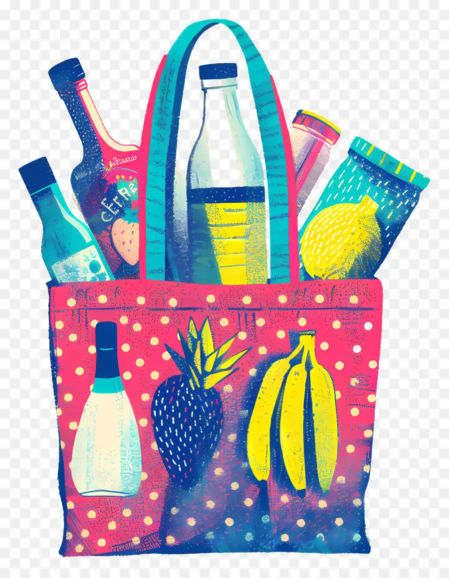 Tas Bahan Makanan，Polka Dot Tas PNG