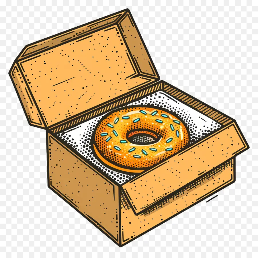 Kotak Dengan Donat，Kue PNG