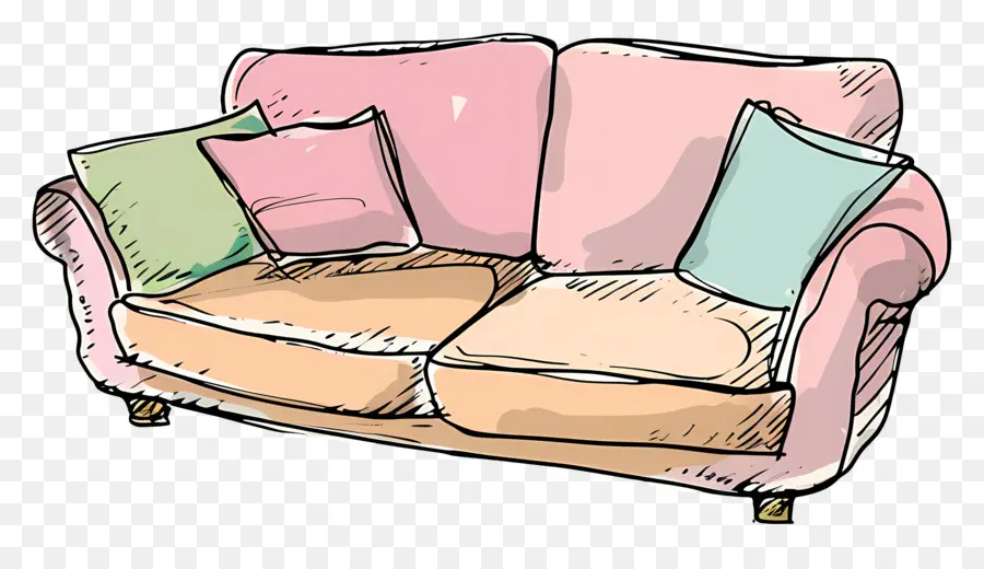 Sofa，Merah Muda Sofa PNG