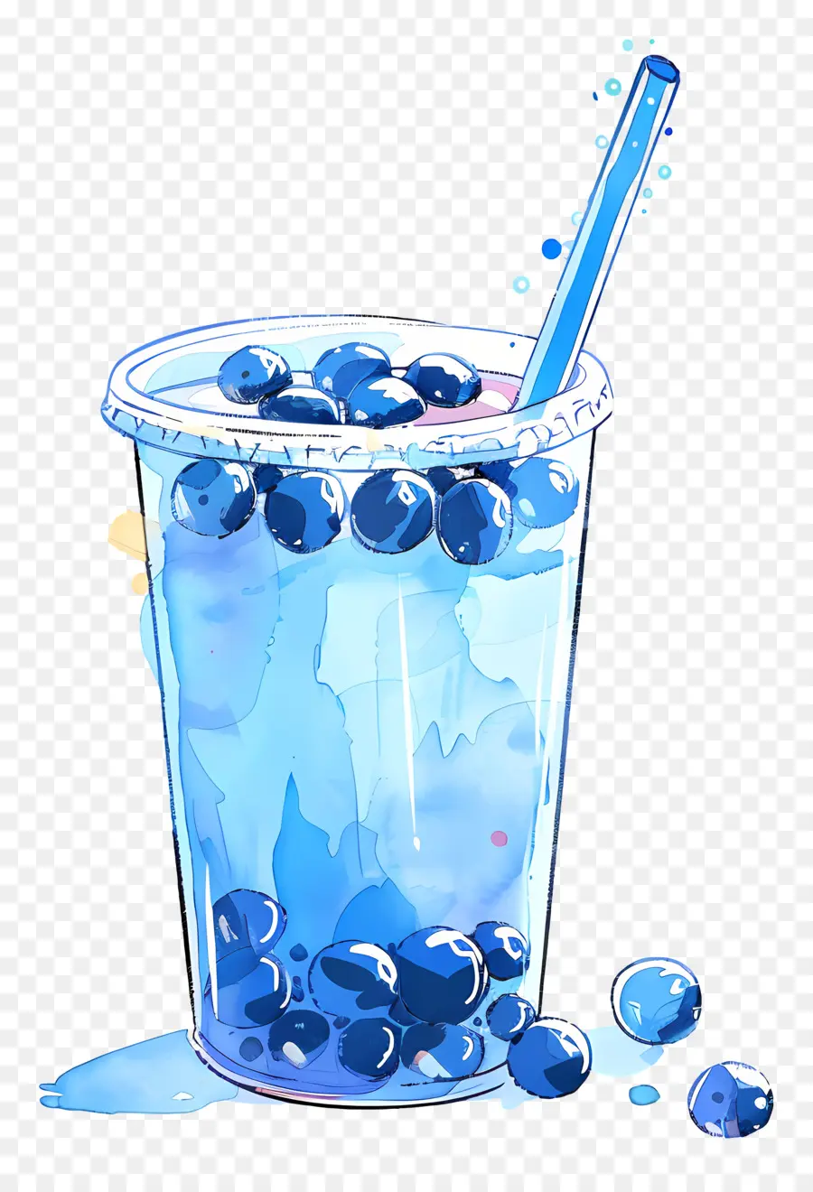 Teh Gelembung，Blueberry Smoothie PNG