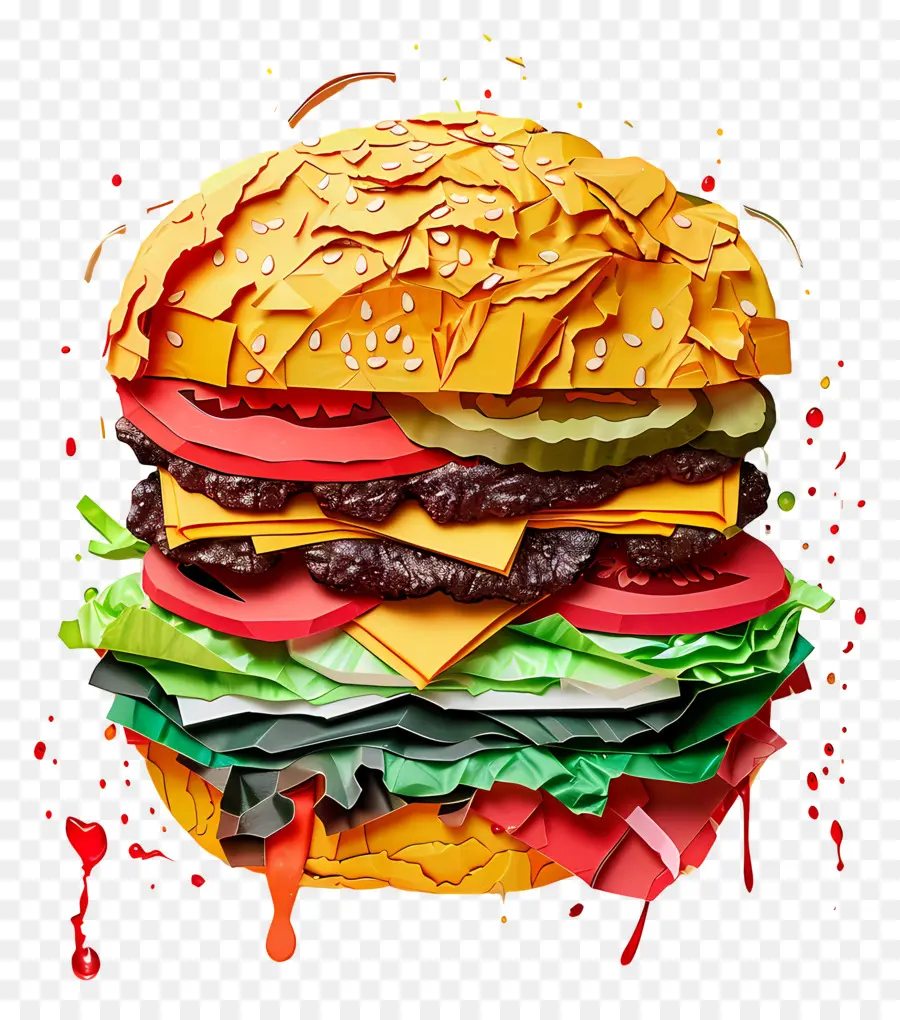 Hamburger，Burger Keju PNG