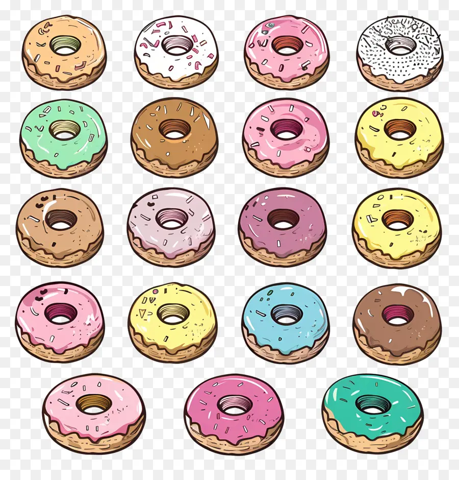 Donat，Donat Berwarna  Warni PNG