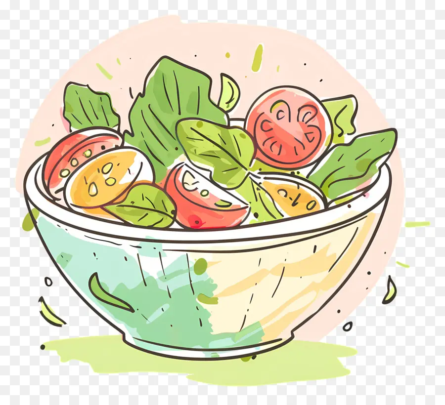 Mangkuk Salad，Salad PNG