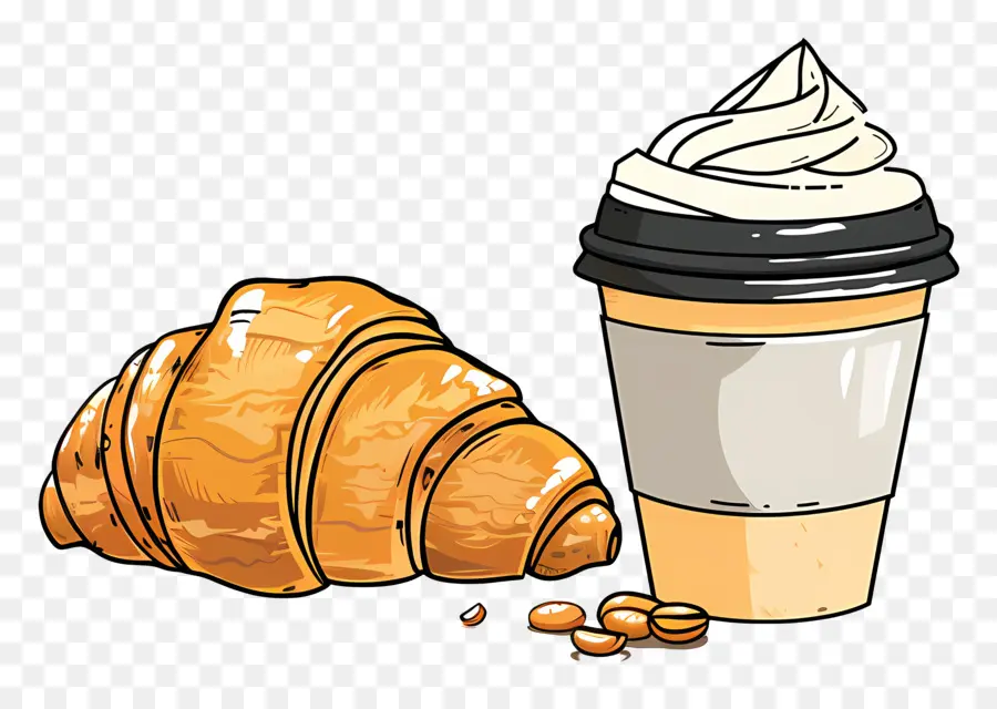 Croissant Dan Kopi，Kopi PNG