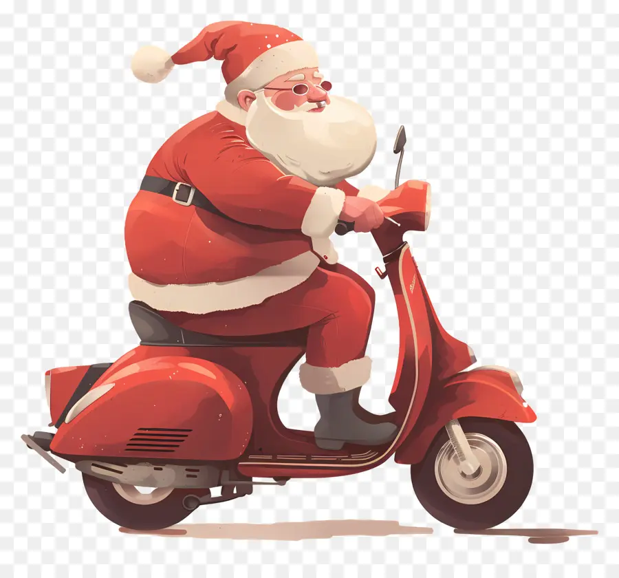 Scooter Santa Riding，Natal PNG