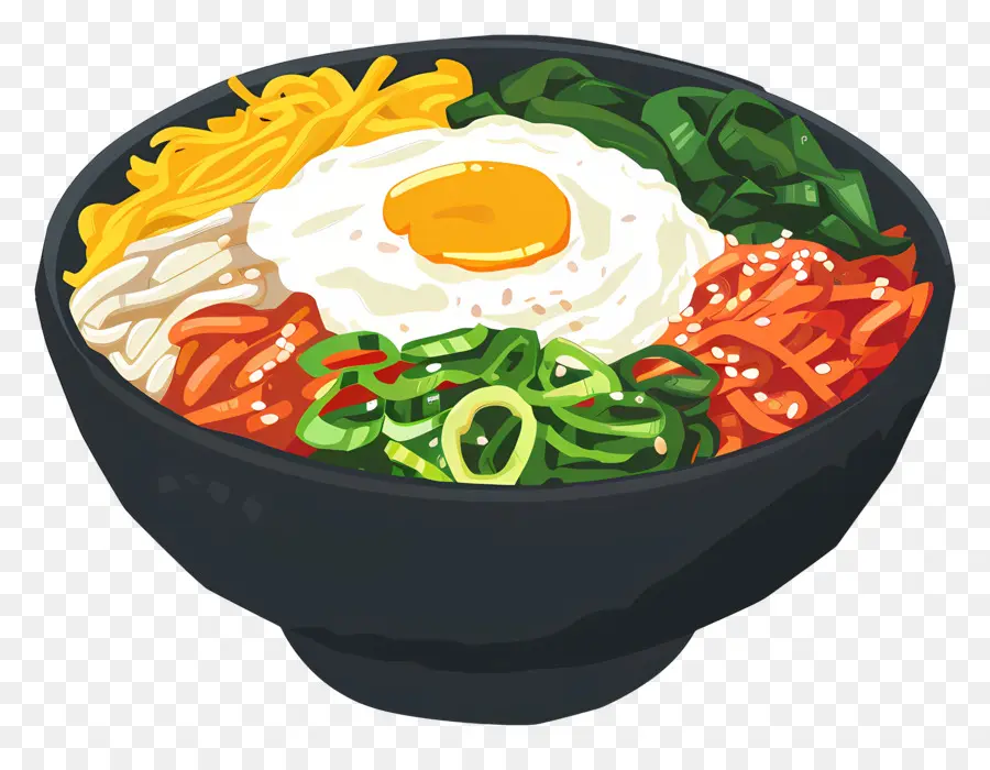 Korea Bibimbap，Mangkuk Nasi Korea PNG