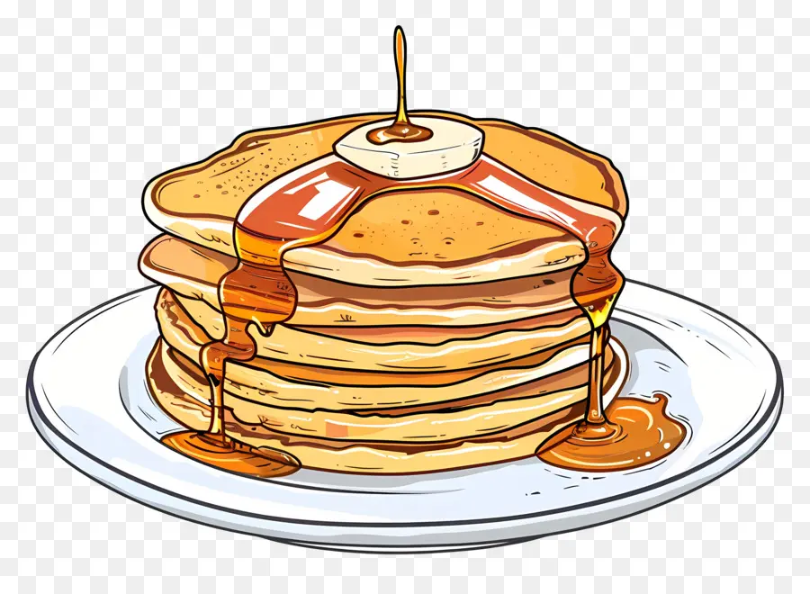 Pancake Dengan Sirup，Pancake PNG