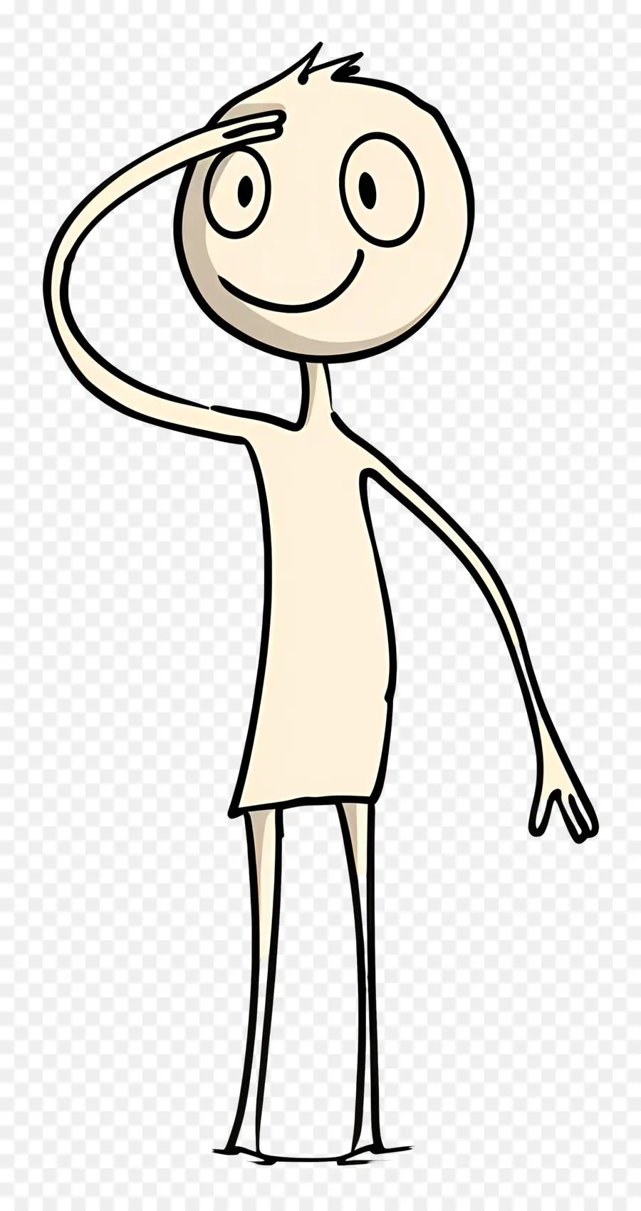 Stickman Saluting，Bahagia PNG