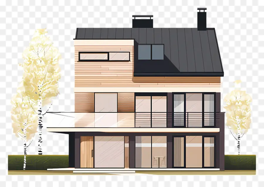 Rumah Modern，Threestory PNG