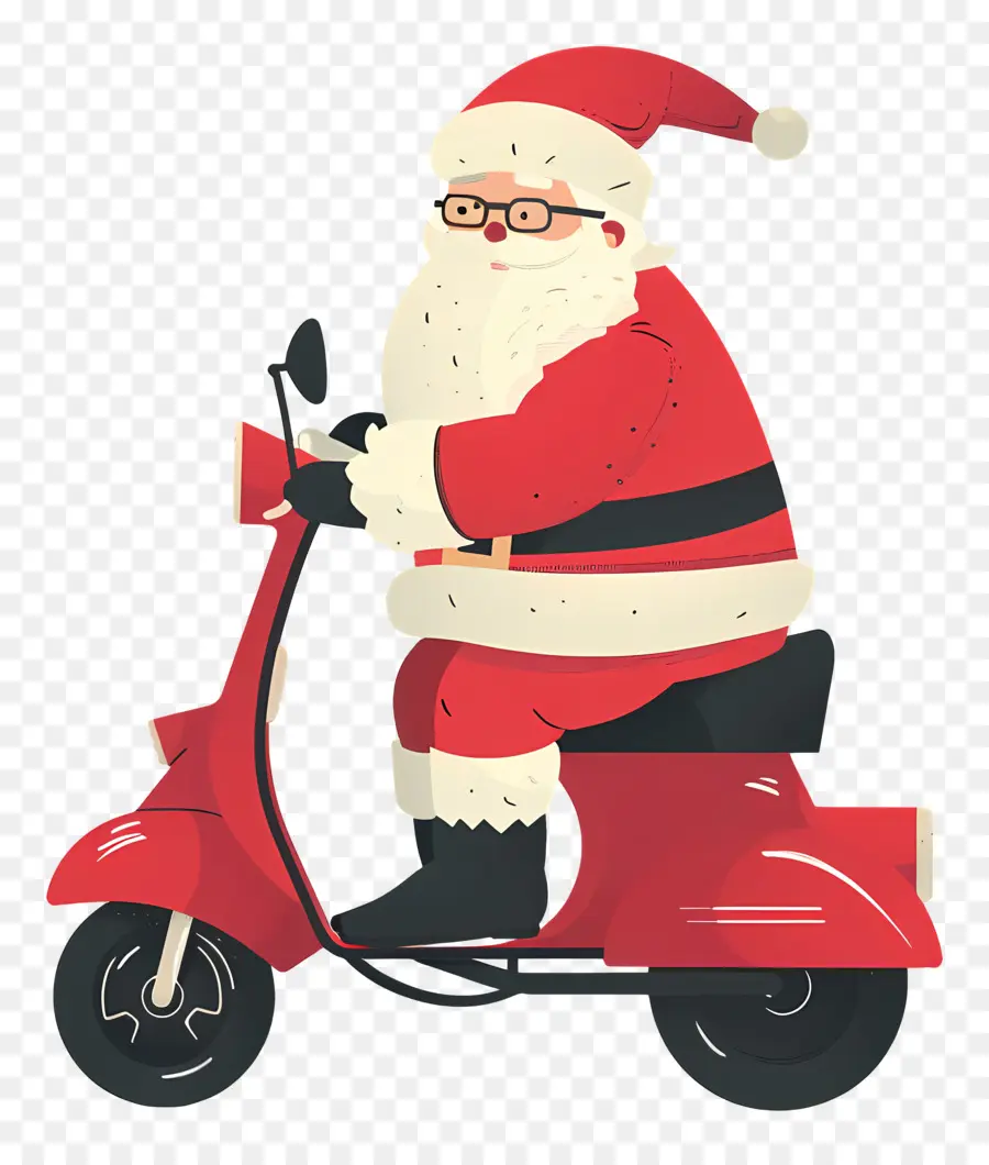 Scooter Santa Riding，Santa Claus PNG