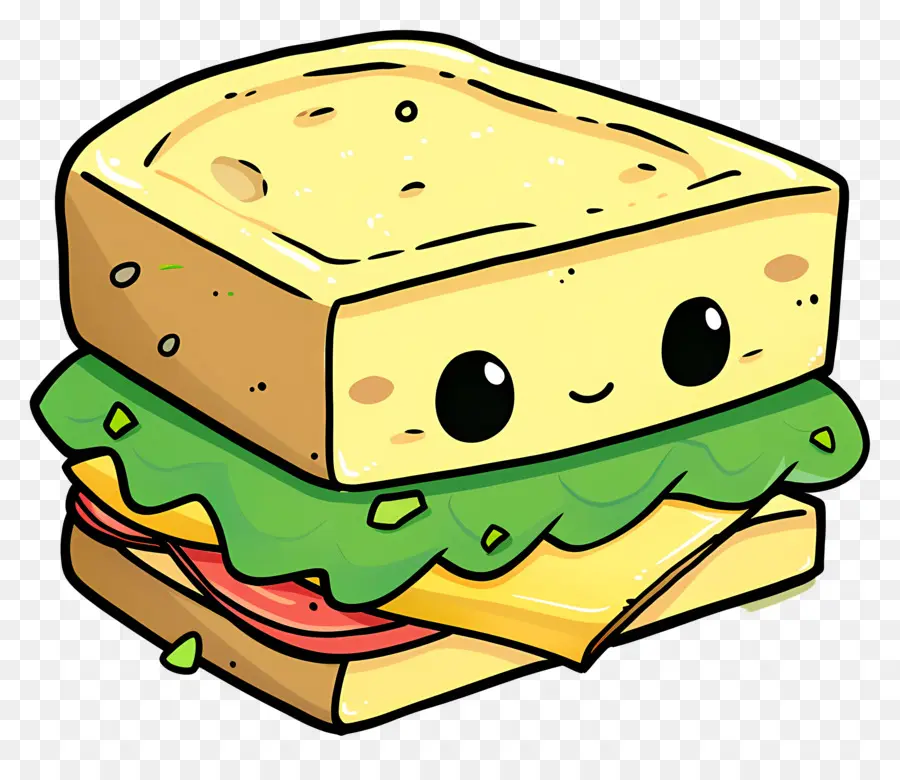 Kartun Sandwich，Lucu Makanan PNG