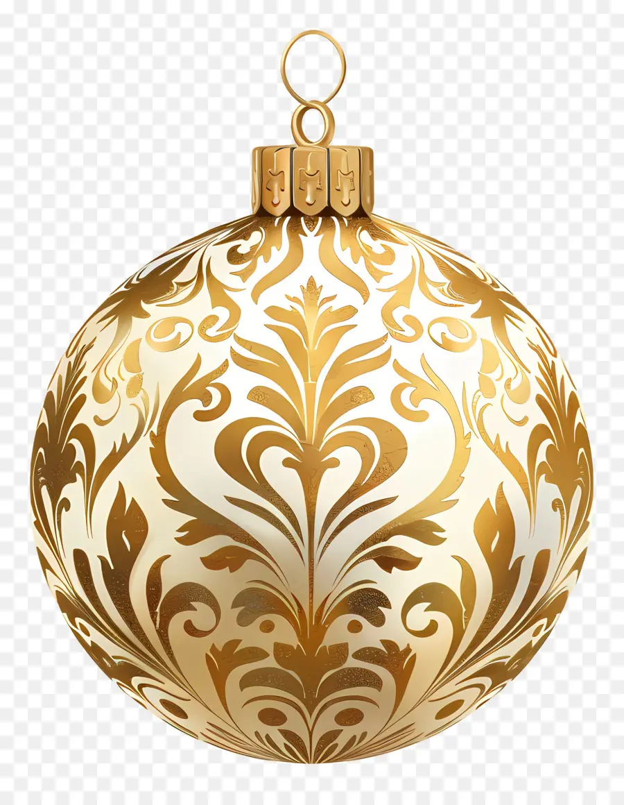 Ornamen Natal Emas，Golden Ornamen PNG