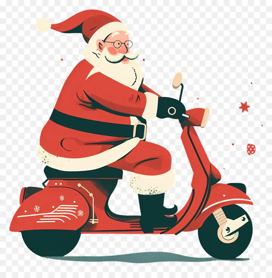 Scooter Santa Riding，Santa Claus PNG