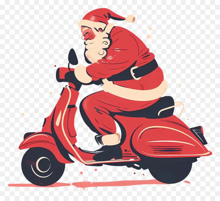 Scooter Santa Riding，Santa Claus PNG