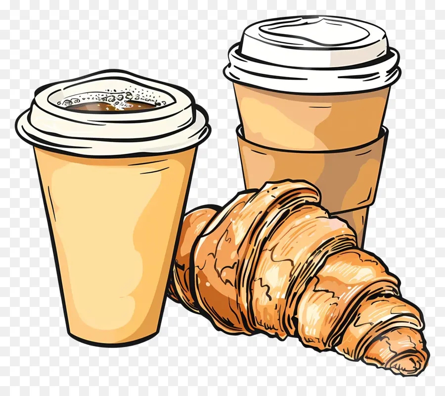 Croissant Dan Kopi，Kopi PNG