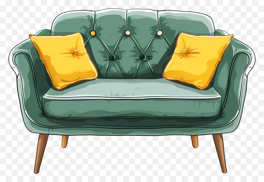 Sofa Hijau，Kursi PNG