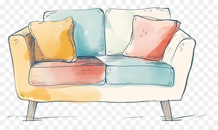 Sofa，Sofa Handdrawn PNG