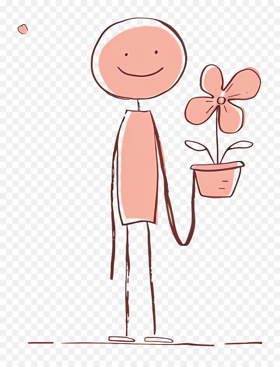 Stickman，Pot Bunga PNG