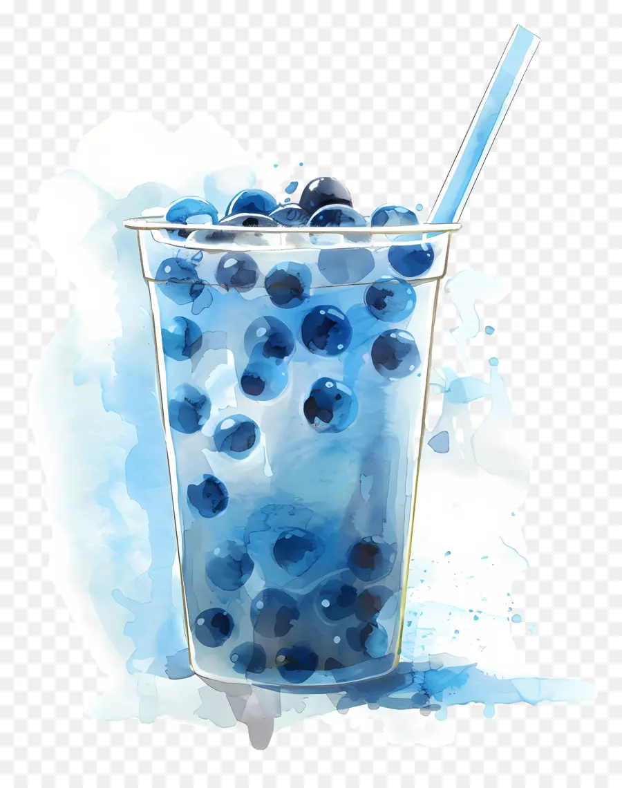 Teh Gelembung，Blueberry Smoothie PNG